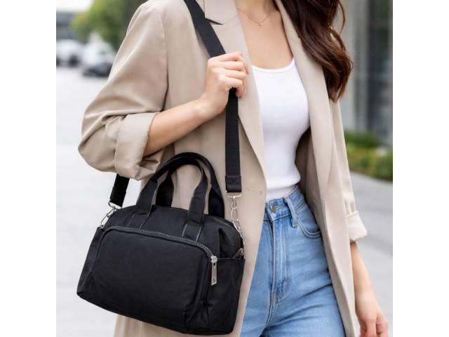 Bolso Cartera de Mano - Nylon Resistente - Multiusos