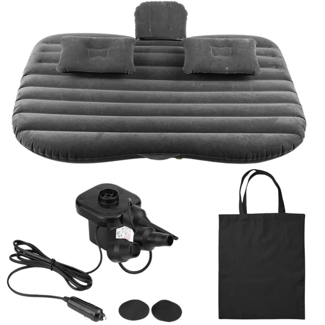 Colchón Inflable para Auto Premium: Cama de Viaje + Inflador Eléctrico 12V