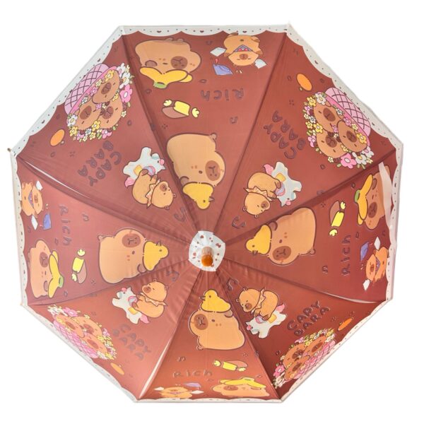 Paraguas Infantil de Capibara Carpincho con Orejitas 3D - Accesorio Lluvia Tendencia Viral 🦦☔