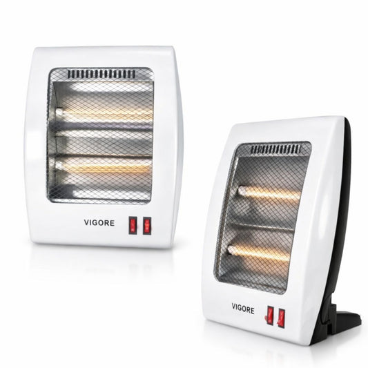 Calentador Eléctrico Portátil Vigore: 800W de Potencia Ajustable y Doble Tubo