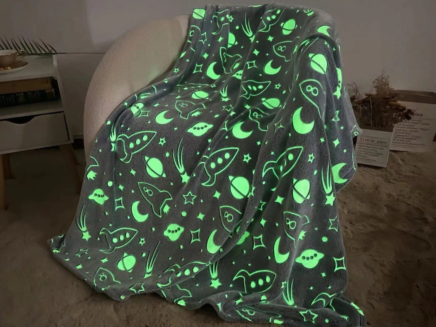 Manta Polar Luminosa Infantil 100x150cm | Brilla en la Oscuridad