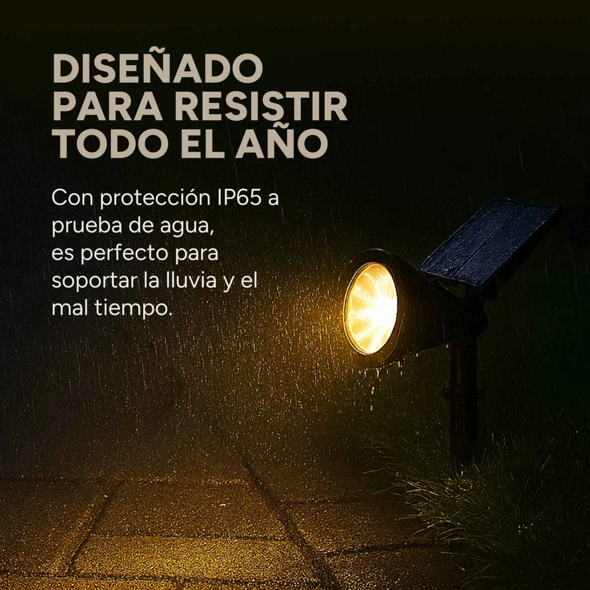 Foco LED RGB Solar Exterior 2W | Estaca Batería 2000 mAh ABS PVC
