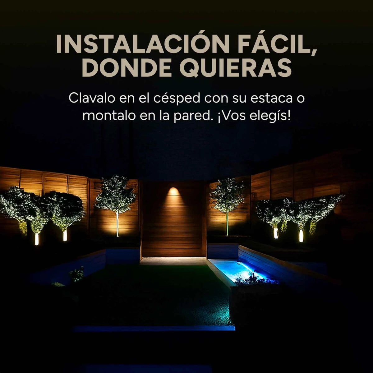 Foco LED RGB Solar Exterior 2W | Estaca Batería 2000 mAh ABS PVC