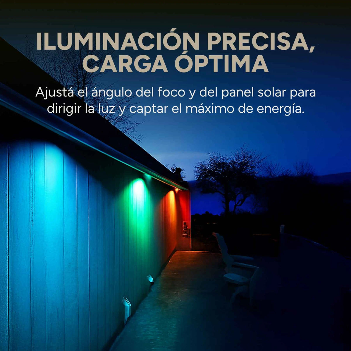 Foco LED RGB Solar Exterior 2W | Estaca Batería 2000 mAh ABS PVC