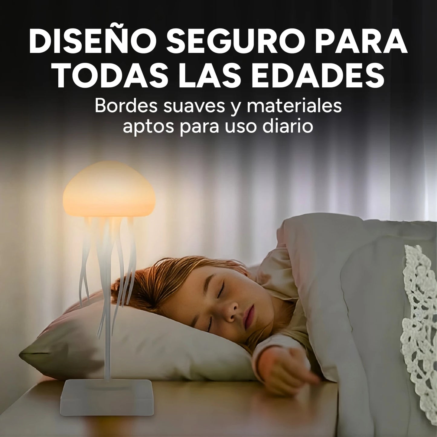 Lámpara de Medusas LED con Movimiento: Veladora Relajante y Recargable