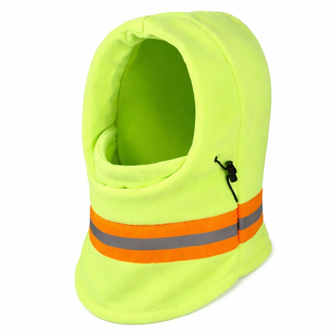 Pasamontañas Reflectivo de Polar Amarillo Flúor: Alta Visibilidad y Abrigo Térmico