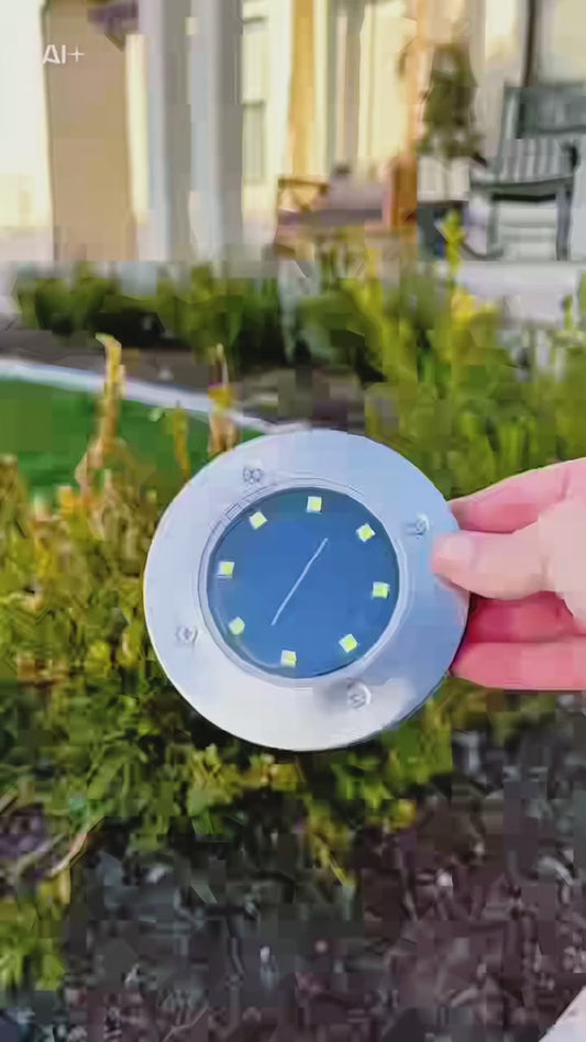 Luces Solares de Jardín Empotrables Set x4 | 8 LEDs Acero Inoxidable