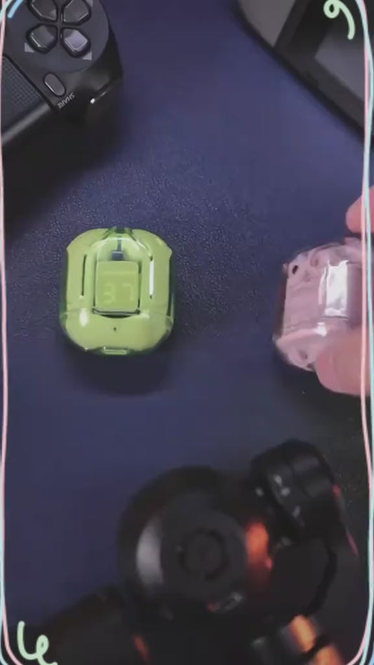 Auriculares Bluetooth con Pantalla Digital Transparente y Carga Tipo-C