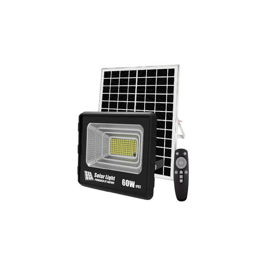 Foco LED Solar 60W Profesional: Estructura de Aluminio y Vidrio con Panel Independiente