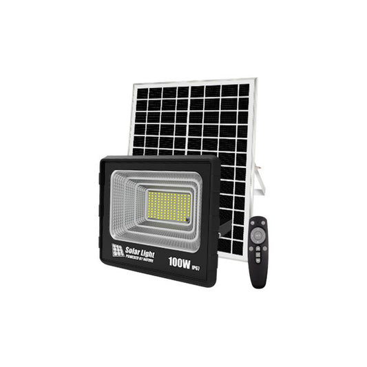 Foco LED Solar 100W Profesional: Iluminación Industrial de Aluminio y Vidrio