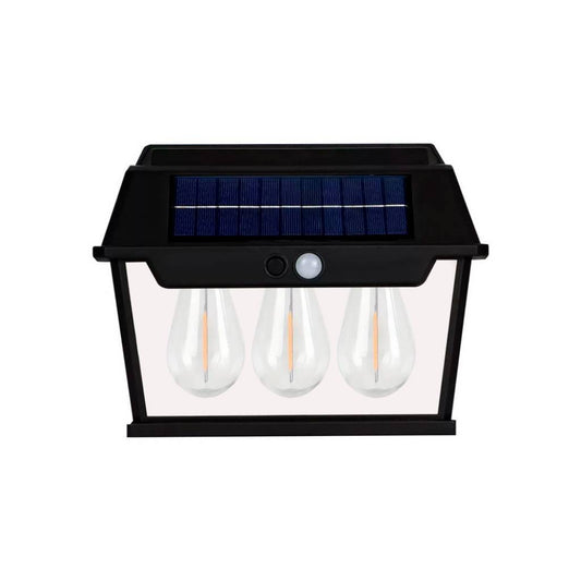 Foco LED Solar de Pared Exterior 3 Lámparas Tungsteno | Estanqueidad ABS