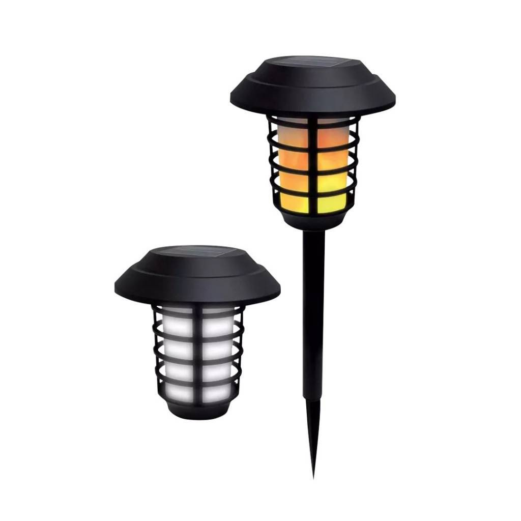 Farol LED Solar Exterior para Jardín Set x2 | 2 Niveles 59cm Impermeable