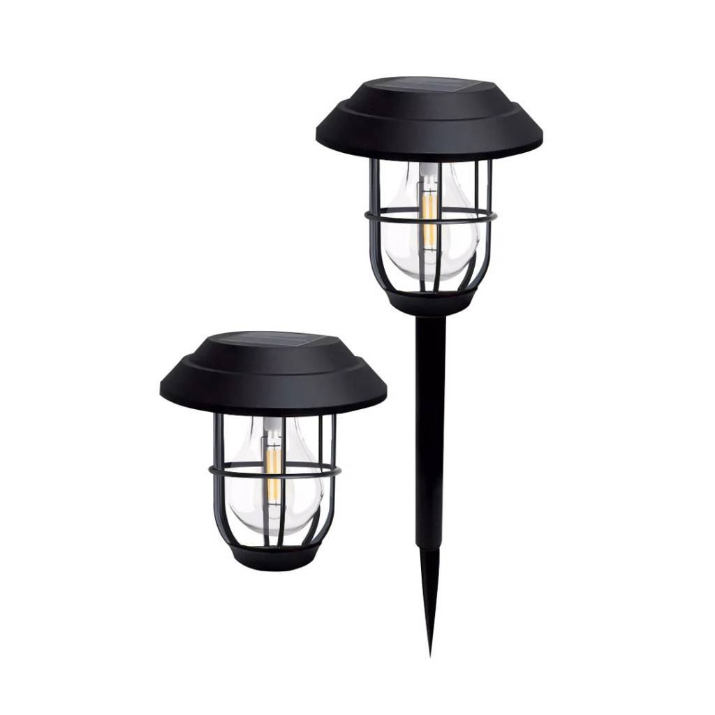 Farol LED Solar Exterior para Jardín Set x2 | 2 Niveles 59cm Impermeable