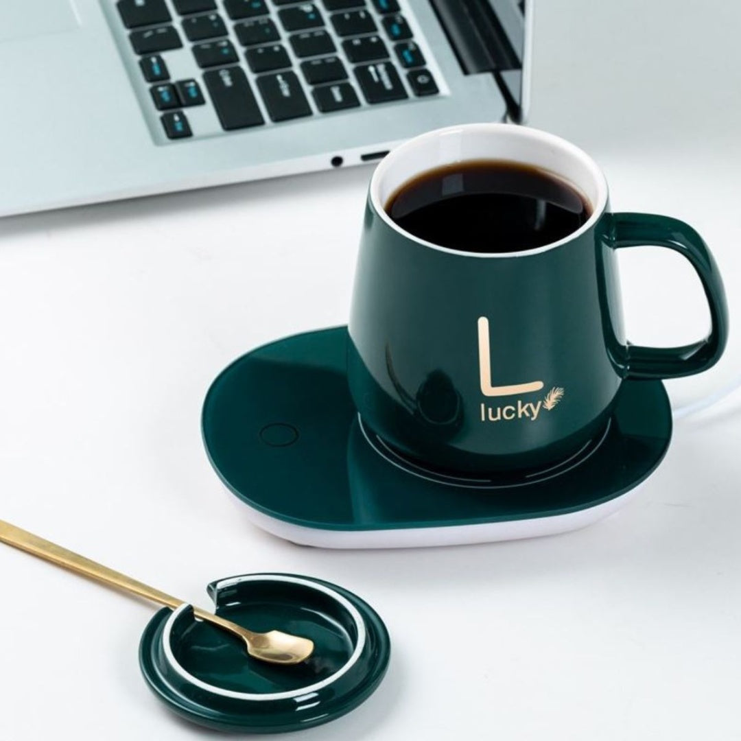 Taza de Cerámica con Base Calentadora 16W - Mantiene la Temperatura