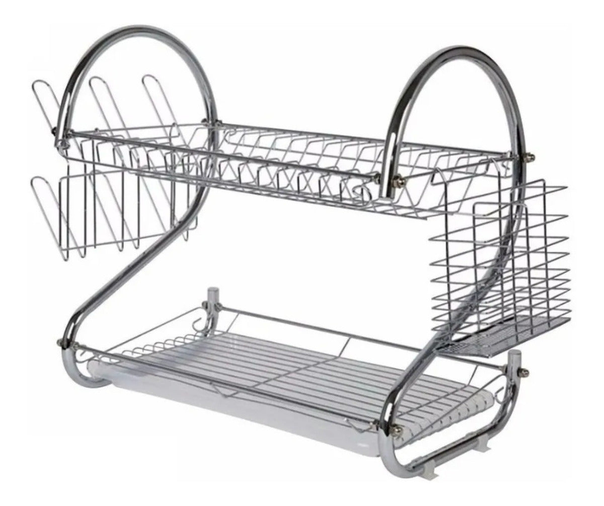 Escurridor de Platos de Mesa 2 Niveles en Acero Cromado PREMIUM