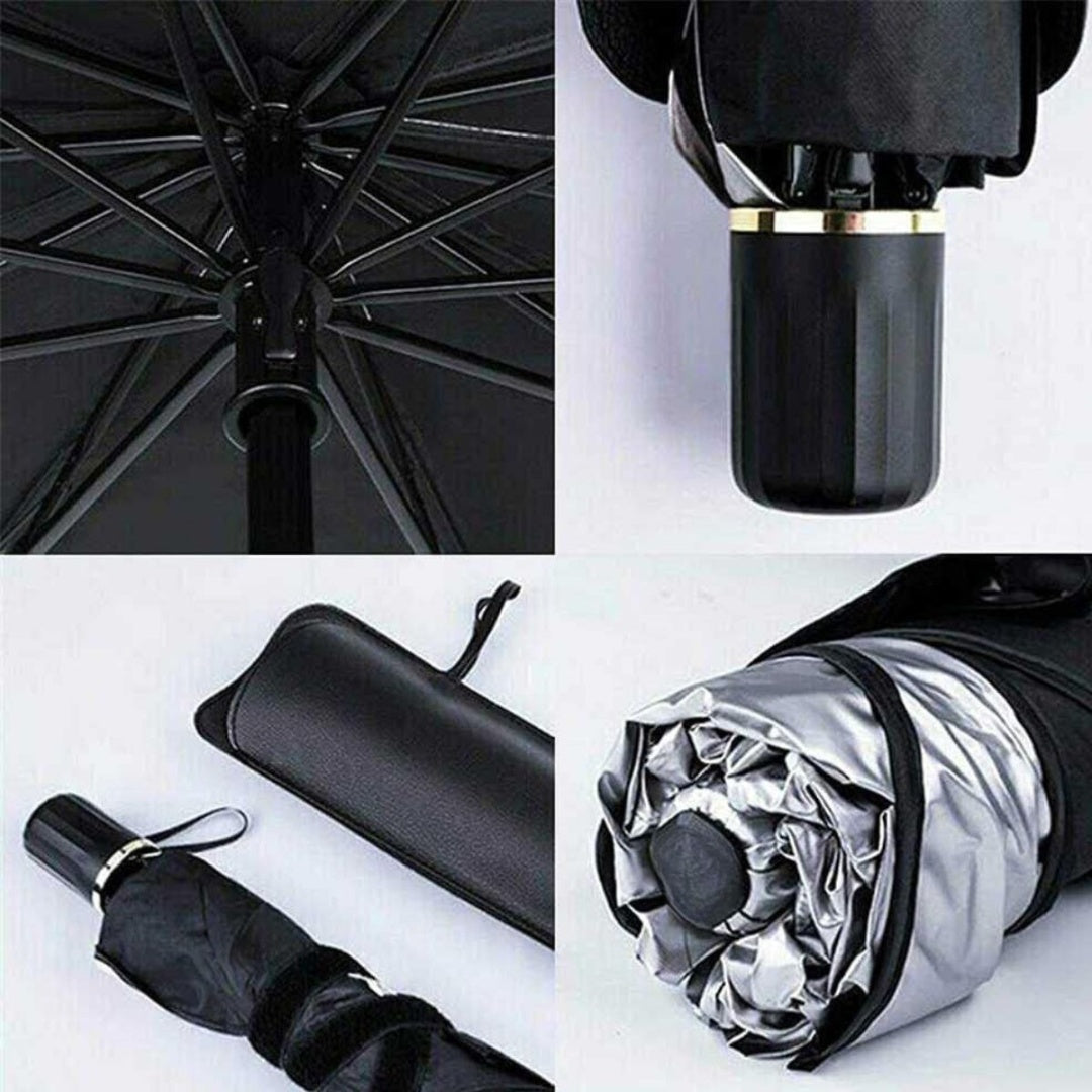 Parasol Sombrilla para Auto 135x75 cm: Bloqueo UV y Plegado Instantáneo