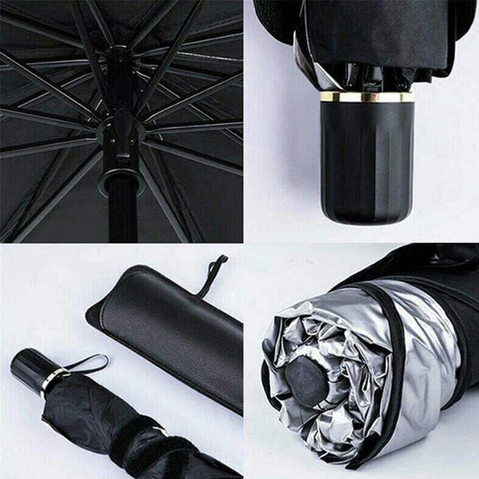 Parasol Sombrilla para Auto 135x75 cm: Bloqueo UV y Plegado Instantáneo