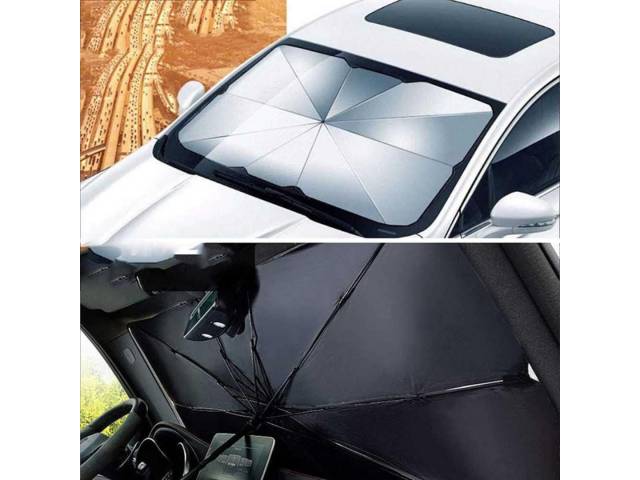 Parasol Sombrilla para Auto 135x75 cm: Bloqueo UV y Plegado Instantáneo