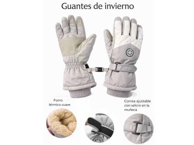 Guantes de Invierno Impermeables con Forro Sherpa: Térmicos, Táctiles y Antideslizantes