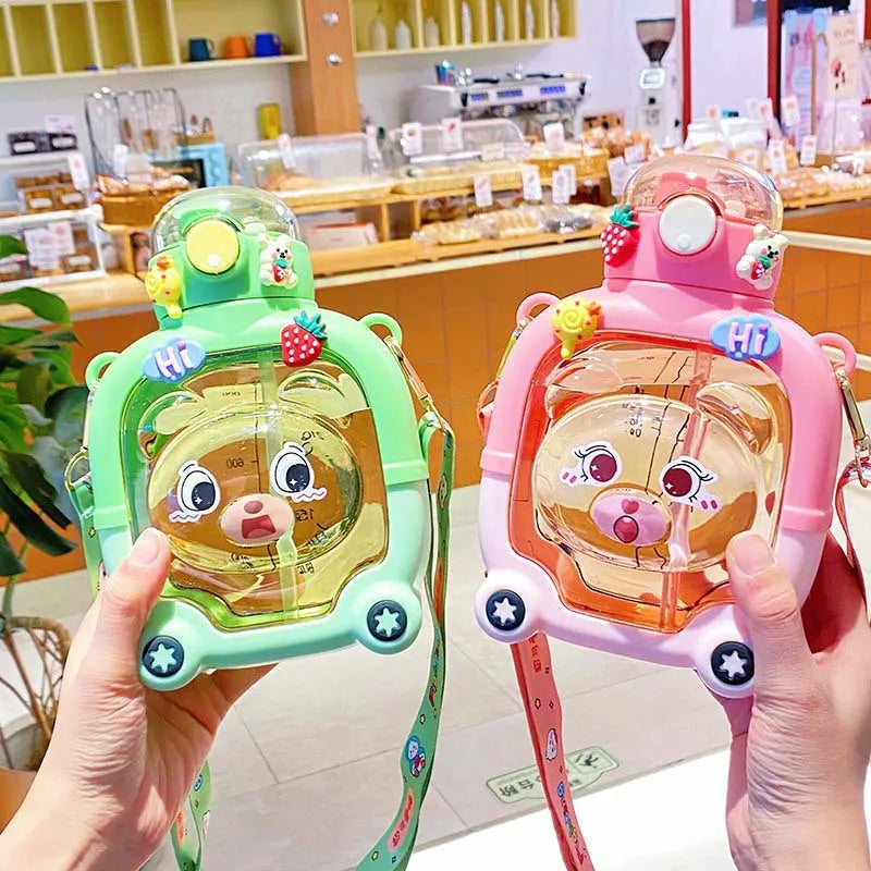 Botella Infantil con Sorbito 1L en Caja - Caramañola Personalizable con Stickers Incluidos ✨