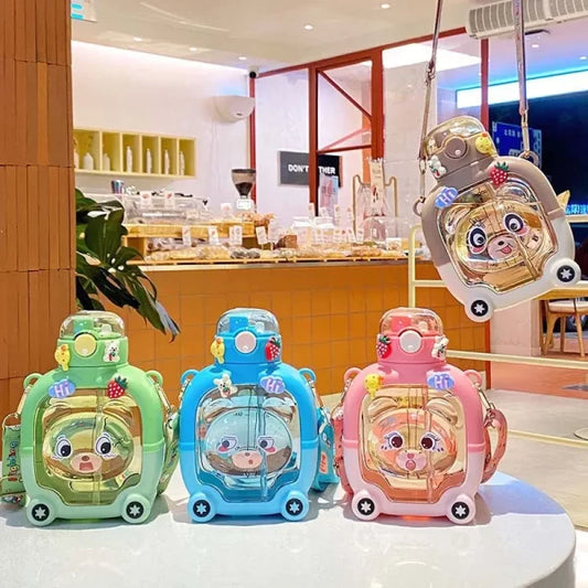 Botella Infantil con Sorbito 1L en Caja - Caramañola Personalizable con Stickers Incluidos ✨